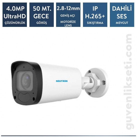 Neutron NEU-IPBM411 4mp Ir Bullet ip Motorize Sesli Kamera